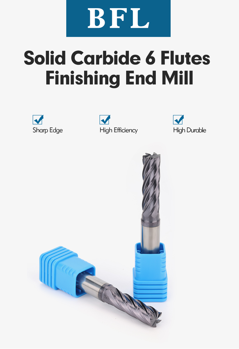 Black 6 Flute Finishing End Mill