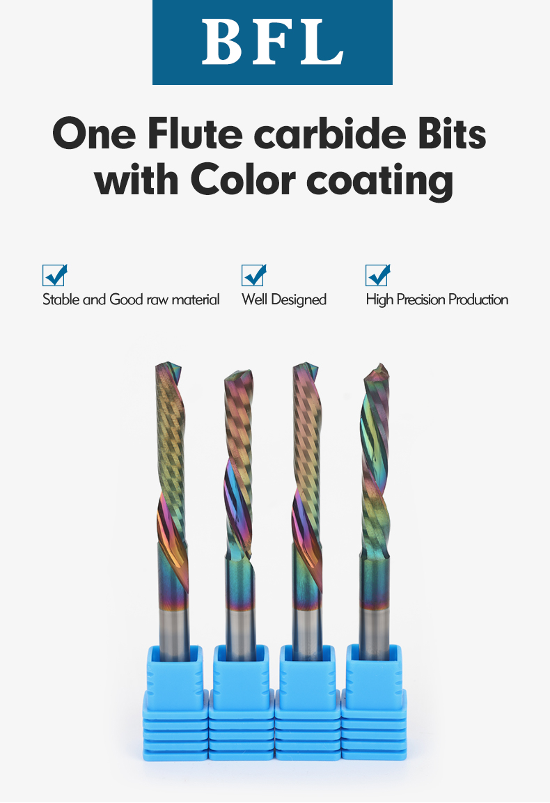 Colored 1 Flute Carbide Bit