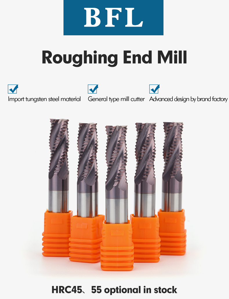 Red Spiral Rough End Mill