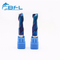 Solid Carbide 2 Flute Square, Flat End Mill, Blue Nano Coating
