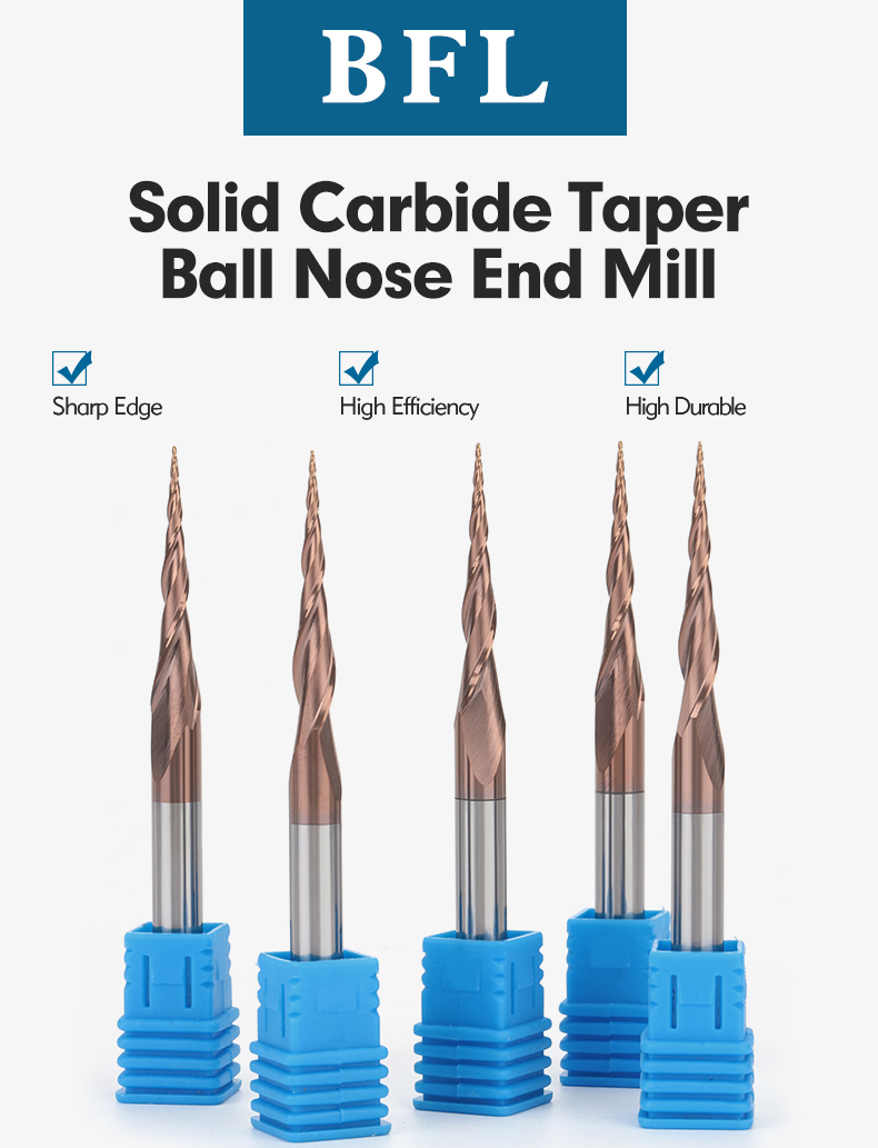 Bronze 2 Flute Taper Ball Mill